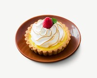 Lemon tart collage element, isolated image psd