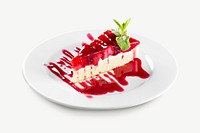 Strawberry cheesecake  collage element psd