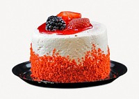 Red velvet cake collage element psd