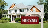 Home sale sign mockup, real estate property business psd