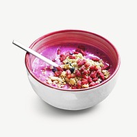 Smoothie bowl collage element, isolated image psd