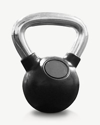 Gym kettlebell collage element psd