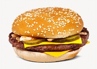 Homemade hamburger, fast food isolated image