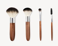 Makeup brush set collage element psd