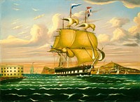 Packet Ship Passing Castle Williams, New York Harbor (mid 19th century) by Thomas Chambers.  