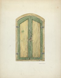 Painted Wooden Shutter (1937) by Edward Jewett .  