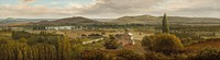 Panoramic Landscape near the River Moselle (ca.1830) painting in high resolution by Th&eacute;odore Rousseau. 