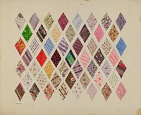 Patches of Diamond Patchwork Quilt (c. 1937) by Edith Magnette.  