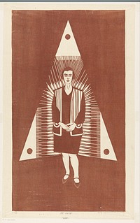 Young woman in triangle (Jonge vrouw voor driehoek) (1929) print in high resolution by Samuel Jessurun de Mesquita. 