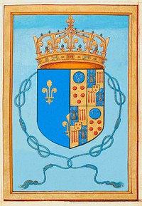 CoA of queen of France Catherine de' Medici (1519 - 1589), as widow of king Henry II of France.