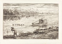 Cabin Boy Pulling the Rope (Le Mousse tirant le cordeau) (1862) print in high resolution by Charles-Fran&ccedil;ois Daubigny. 