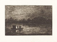 Night Journey, 2nd Plate (Voyage de nuit) (1862) print in high resolution by Charles-François Daubigny. 