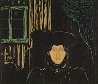 Edvard Munch's Moonlight (1896) famous print. 