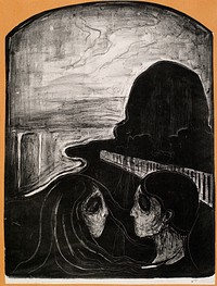 Edvard Munch's Attraction (Attraction I) (1896) famous print. Original from the Thiel Gallery. 