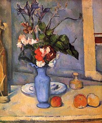 Paul Cézanne's Le Vase bleu (1885-1887) famous painting. Original from Wikimedia Commons. 