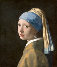 Girl with a Pearl Earring (ca. 1665) painting in high resolution by Johannes Vermeer. Original from the Mauritshuis Museum. 