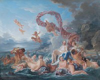 Francois Boucher's The Triumph of Venus (1740) famous painting. Original from Wikimedia Commons. 