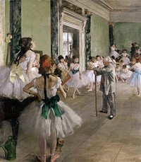 Edgar Degas's La Classe de danse (1875) famous painting. Original from Wikimedia Commons. 