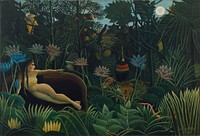 Henri Rousseau's The Dream (1910) famous painting. Original from Wikimedia Commons. 