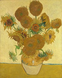Vincent van Gogh's Sunflowers (1888) famous painting. Original from Wikimedia Commons. 