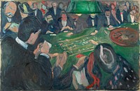 Edvard Munch's At the Roulette Table in Monte Carlo (1892) famous paintings. Original from Wikimedia Commons.