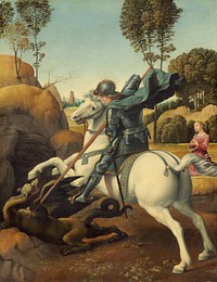 Raphael's Saint George and the Dragon (ca. 1506) famous painting.  