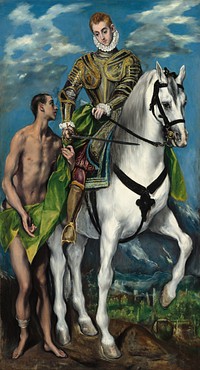 El Greco's Saint Martin and the Beggar (1597-1599) famous painting. 