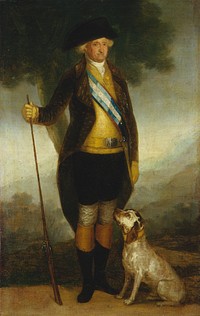 Francisco Goya's Charles IV of Spain as Huntsman (c. 1799-1800) famous painting. 