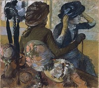 Edgar Degas's At the Milliner's (1882) famous painting. Original from Wikimedia Commons. 