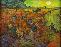 Vincent van Gogh's The Red Vineyard (1888) famous painting. Original from Wikimedia Commons. 