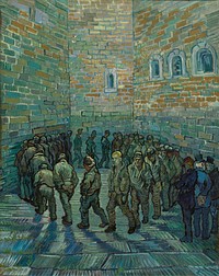 Vincent van Gogh's Prisoners Exercising (1890) famous painting. Original from Wikimedia Commons. 