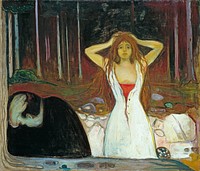 Edvard Munch's Ashes (1895) famous paintings. Original from Wikimedia Commons.