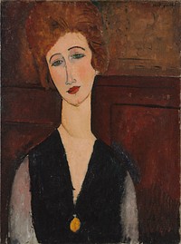 Amedeo Modigliani's Portrait of a Woman (c. 1917–1918) famous painting.  