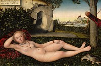 Lucas Cranach's The Nymph of the Spring (after 1537) famous painting. 