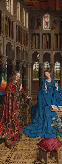 Jan van Eyck's The Annunciation (c. 1434-1436) famous painting. 