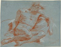 A Seated Male Nude (ca. 1752-1753) by Giovanni Battista Tiepolo. 