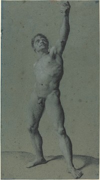 Male Nude Study by Pierre Paul Prud'hon. 