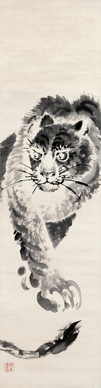 Sketch of a Tiger (19th century) by Tsubaki Chinzan. Original public domain image from The Minneapolis Institute of Art.   Digitally enhanced by rawpixel.