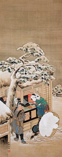 Katsushika Hokusai’s shopfront (1780) vintage Japanese painting. Original public domain image from The MET Museum.   Digitally enhanced by rawpixel.