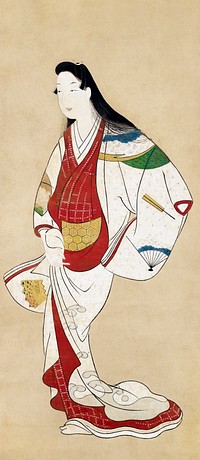 Japanese woman (1660-1670) vintage painting. Original public domain image from The Minneapolis Institute of Art.   Digitally enhanced by rawpixel.