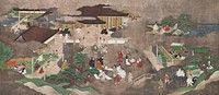 Scenes from the Tale of Genji on Silver Ground (18th century) painting . Original public domain image from the Minneapolis Institute of Art.   Digitally enhanced by rawpixel.