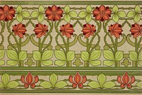 Frieze and border (1907&ndash;08) by S.A. Maxwell & Co. Public domain image from the Smithsonian. Digitally enhanced by rawpixel.