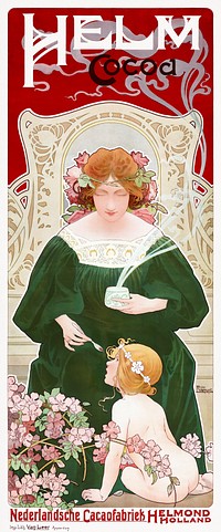 Helm Cocoa (1899) by Henri Privat-Livemont. Original public domain image from the Library of Congress. Digitally enhanced by rawpixel.