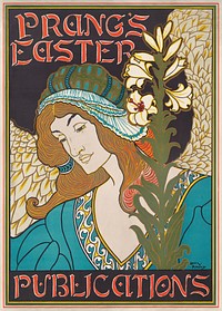 Prang's Easter publications (1896) by Louis Rhead. Original public domain image from the Library of Congress. Digitally enhanced by rawpixel.