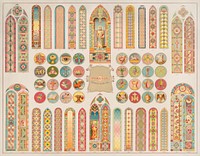 Stained glass for churches and dwellings (1887). Original public domain image from the Library of Congress. Digitally enhanced by rawpixel.