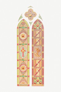 Stained glass for churches and dwellings psd.  Remastered by rawpixel