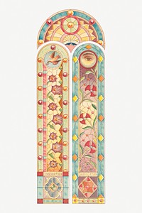 Stained glass for churches and dwellings psd.  Remastered by rawpixel