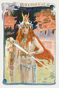 Brunnhild (1899) painting from L'Estampe Moderne by Gaston Bussière. Original public domain image from the Cleveland Museum of Art. Digitally enhanced by rawpixel.