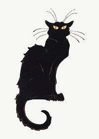 Tournée du Chat Noir, black cat psd.  Remastered by rawpixel