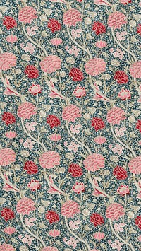 William Morris's Cray iPhone wallpaper, vintage pattern.  Remastered by rawpixel